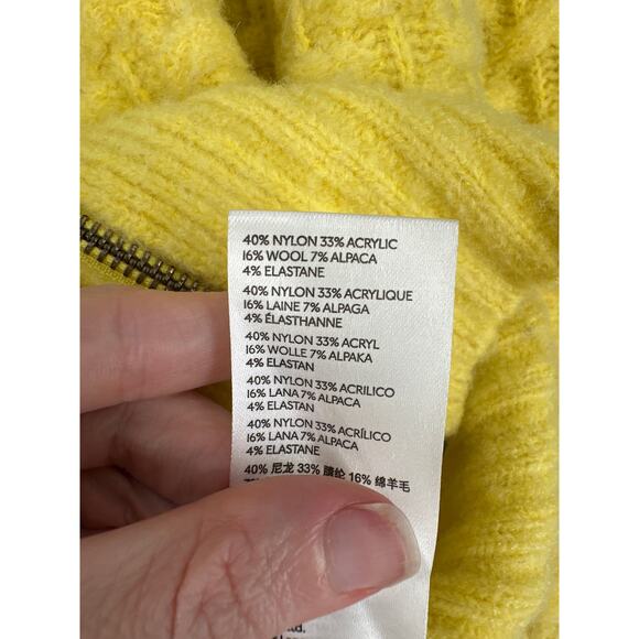 Maeve Anthropologie Sweater Womens Small Yellow Cardigan Buttercup Textured Zip - Picture 5 of 7